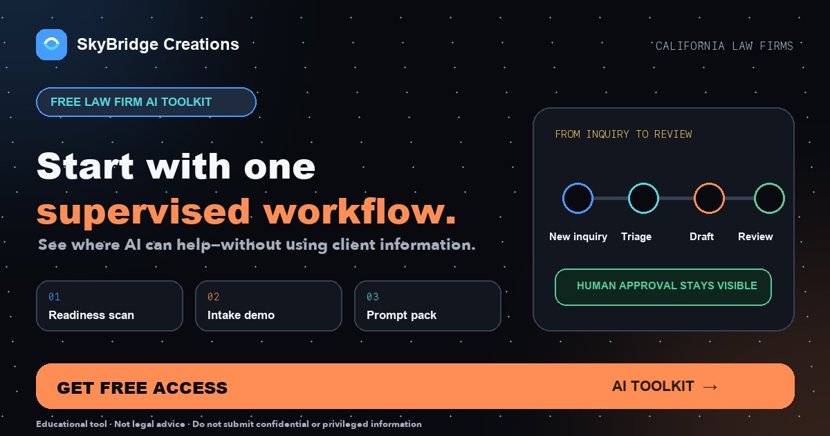 Free AI toolkit for California law firms with readiness, intake and prompt tools